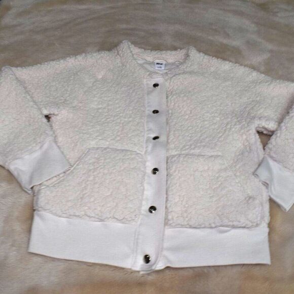 NSF Sherpa Bomber Jacket Womens Medium White Super Soft Lightweight Teddy Coat - Picture 4 of 13